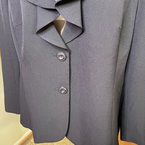 Preston & York Plus Size 18 Black Blazer Flowy Collar Button Front u - Picture 5 of 11